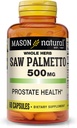 MASON NATURAL Saw Palmetto 500 mg, Supports Prostate Health & Urinary Function, 60 Capsules