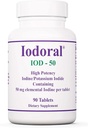 Supplément Iodoral Optimox 50 mg - comprimés d'iodure de potassium, soutien thyroïdien, vitamines quotidiennes et minéraux, solution d'iode de Lugol - 90 Compte