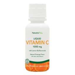 NaturesPlus Vitamine liquide C - 1000 mg, 8 fl oz - avec bioflavonoïdes citron - Végétarien, sans gluten - 8 portions