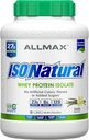 ALLMAX Nutrition ISONATURAL Isolation des protéines de lactosérum, Vanille - 5 lb - 27 grammes de protéines par scoop - Zéro gras et sucre - 99% Sans lactose - avec des prébiotiques - Pas d'arôme artificiel - 73 portions