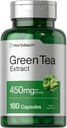 Horbäach Green Tea Extract Capsules 450mg | 180 Count | Herbal Supplement | Non-GMO and Gluten Free