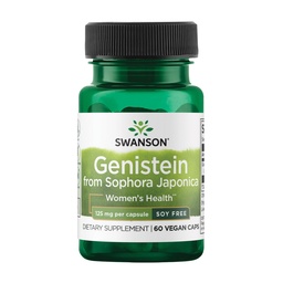 Swanson Soy-Free Genistein Plant-Based Supplement for Women Seeking Hormonal Balance, Bone, and Cardiovascular Support - 125 mg (60 Vegan Capsules)