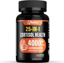 Supplément de cortisol santé, 25-en-1 Réducteur de cortisol pour les femmes et les hommes, Suppléments de cortisol pour Ashwagandha, Rhodiola Rosea, L-Theanine, pour l'humeur, Focus, Soutien au sommeil, 2 Capsules