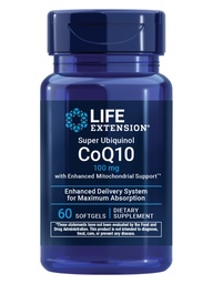 Extension de vie Super Ubiquinol CoQ10 avec support Mitochondrial amélioré, soutien de la santé cardiaque et de la production d'énergie cellulaire, ultra-absorbable, sans gluten, sans OGM, 100 mg, 60 softgels