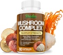 Parker Naturals Mushroom Complex Capsules, Premium Lions Mane, Cordyceps, et Reishi Supplément de champignons, Supplément de champignons biologiques de résistance maximale, 90 Capsules