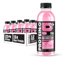 Protéine2o 15g Protéines isolées Boissons d'hydratation Plus Énergie et Focus, 350mg d'électrolytes, Vitamines B5 et B6, sans sucre, Candy de coton, 16,9 oz bouteille (paquet de 12)
