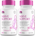 Pack de 2 Nerve Sauveur pour la neuropathie 828mg, Supplément avancé de soutien de Nerve, Renouveler pour les pieds sains, Meilleur régen avec acide alpha lipoïque, Vitamines D, B6, B12-60 Capsules