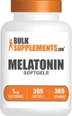 BulkSupplements.com Melatonine 1mg Softgels - Melatonine pour adultes, Supplément de sommeil - 1mg Melatonine par portion, sans gluten, 1 Softgel par portion, 365 Nombre (paquet de 1)