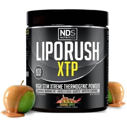 LIPORUSH NDS Nutrition XTP Thermogenic Fat Burner with L-Carnitine - Energy, Focus, and Appetite Control - Extreme Thermogenic Fat Burning Powder Weight Loss - Caramel Apple (45 Servings)