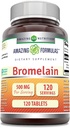 Amazing Formulas Bromelain 500 Mg (300 GDU) | Tablets Supplement | Non-GMO | Gluten-Free | Made in USA (1 Pack | 120 Count)