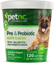 PetNC Natural Care Liver Flavor,Cheese Pre & Probiotic Soft Chews for Dog 120 ct (Pack of 1) (Packaging May Vary)