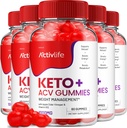 ActivLife Gummies Keto ACV - Vie active Gummies de vinaigre de cidre de pomme Keto, ActivLife Keto + ACV Gestion du poids Gummies ActiveLife Formule avancée de 1000mg (5 Pack - 300 Gummies)