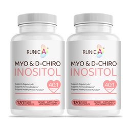 Myo-Inositol & D-Chiro Inositol Supplément pour femmes - Idéal rapport 40:1 -Soutenir l'équilibre hormonal des femmes et la fertilité et la santé ovarienne - Capsules de poudre végétalienne - 60 jours d'approvisionnement