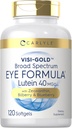 Carlyle Eye Health Supplement: 120 Softgels avec Lutein 40mg, Zeaxanthin, Bilberry et Blueberry.