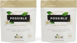 Graines de vanille en poudre de protéines - 20g de mélange végétalien de protéines à base végétale - non-OGM, non laitiers, sans gluten - 3,5g de BCAA - 9 acides aminés essentiels - approvisionnement de 30 jours - 2 sacs, 30 portions