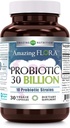 Fantastique Flora Probiotique 10 Meilleures Probiotiques Fraises de 30 milliards de dollars Supplément de capsules véggies sans OGM Fabriqué aux États-Unis (1 Pack, 30 Compte)