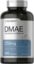 Horbaach DMAE Supplement | 250mg | 200 Capsules | Non-GMO, Gluten Free | DMAE Bitartrate