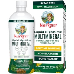 MaryRuth's Liquid Nighttime Multimineral | No Melatonin | Bedtime Routine | Magnesium Citrate | Calcium | Zinc | Vitamin D3| Available in 4 Flavor - Vegan | Sugar Free | Gluten Free | 32 Oz