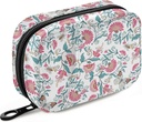 Naanle Paisley Floral Butterfly Pill Box 7 Day Pill Case Travel Pill Organizer Bag with Zipper Pill Holder Portable Weekly Case Compact Size for Vitamin Supplement.