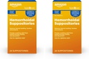 Amazon Basic Care Hemorrhoidal Suppositories, Relief from Burning, Itching and Discomfort of Hemorrhoids, 24 Count (Pack of 2)