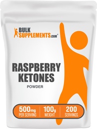 BulkSupplements.com Raspberry Ketones Powder - Raspberry Ketones Supplement, Antioxidant Source - for Energy Support, Gluten Free, 500mg per Serving, 100g (3.5 oz) (Pack of 1)