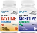 Puregen Labs Daytime and Nighttime Combo Pack, Cold and Grippe Relief Medicine (Médicament de soulagement du rhume et de la grippe) Powerful Multi-Symptôme Daytime and Nighttime Relief for Headache, Fever, Sore Throat, Cough, Congestion and Aches