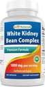 Best Naturals White Rein Bean Complex 1800 mg Par Servant- 180 Capsules. Non OGM et sans gluten