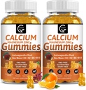 1200mg Gommies de calcium avec vitamine D3,K2,B12 & B6 - Supplément complexe de calcium de magnésium avec glycinate,Potassium,Mousse de mer,Ashwagandha Racine pour os et dents, Muscle et Immune-2 Pack
