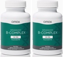 Omax3 2 bouteilles - Complexe avancé de vitamine B 50MG avec biotine.