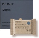 ProMix Nutrition Puff Bars - Blueberries & Cream - Marshmallow Crispy Treat - Grande dégustation et santé sur le go Snack - haute protéine et faible teneur en calories - sans gluten, soja et maïs - 12 barres