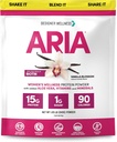 Designer Wellness, Aria, Women's Wellness Low Calorie Vanilla Protéine Poudre avec Biotine, Vitamine C et Aloe biologique, Vanilla Blossom, 1,85 Livre