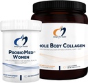 Designs for Health Collagen Powder & Women's Probiotic Bundle - ProbioMed Women (30 capsules) Gut Health & Vaginal Support Probiotic with Whole Body Collagen (390g) Peptides pour os, articulations et peau
