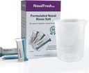 NASALFRESH MD - Saline Packets - Quick Dissolving - Single Use - Pre-Measured - Nasal Irrigation - Individually Wrapped (3.75g/1.3oz) - 90 Count Refill Packets - 300mm Cup