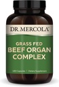 Dr. Mercola Grass Fed Beef Organ Complex, 30 portions (180 capsules), supplément alimentaire, soutient les fonctions immunitaires et circulatoires, non-OGM
