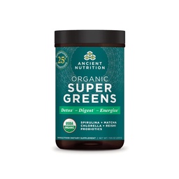 Poudre de Super Greens, poudre de Superfood biologique avec probiotiques fabriqués avec de la spiruline, Chlorella, Matcha et enzymes digestives, 25 portions, 7,05oz