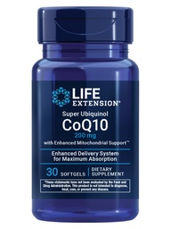 Extension de vie Super Ubiquinol CoQ10 avec support Mitochondrial amélioré – 200 mg, Shilajit – favorise la santé cardiaque, l'énergie cellulaire, le stress oxydatif – sans gluten, non-OGM – 30 softgels