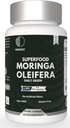 Capsules de Moringa Organiques Supplément de Moringa vert pour l'énergie, le métabolisme et le soutien immunitaire – 20 capsules, Superfood naturel