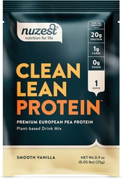 Nuzest - Pea Protein Powder - Clean Lean Protein, Premium Vegan Plant Based Protein Powder, Dairy Free, Gluten Free, GMO Free, Naturally Sweetened Protein Shake, Smooth Vanilla, 1 Serving, 0.9 oz