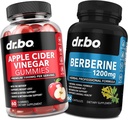 DR. BO ACV Gummies & Berberine Supplement Capsules - 1000MG Gummes de vinaigre de cidre de pomme et Berberine HCL 1200mg Pills pour la digestion, la santé Gut et le métabolisme