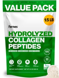 Collagène Peptides pour femmes Hommes (1,5LB) Type I & III Sans saveur et sans odorat Easy-Mix Hydrolyzed Peptan Protein Coiffure articulaire Peau et ongles Soutien sans gluten sans OGM Keto & Paleo Grass-Fed Kosher