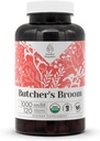 Boucher's Broom USDA Organic 120 Capsules système circulatoire, supplément naturel. Capsules végétales biologiques certifiées et Broom de boucher biologique (Ruscus aculeatus) Racine séchée (120 Capsules)