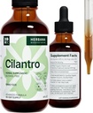 Cilantro Leaf 4 fl oz Extrait liquide - Bio Coriandrum Sativum gouttes pour le nettoyage du corps et de la détox - supplément naturel calmant de teinture à base de plantes pour le système nerveux - haute puissance - 90 jours d'approvisionnement