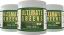 Daily Health, Ultimate Greens Poudre Immune Support Vegan Friendly Légume Alcalize Drink NO OGM Gluten sans soja 8oz 3 Pack