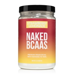 NAKED Strawberry Lemonade BCAAs Amino Acides Poudre, 100% Pure 2:1:1 Formule, Vegan Branched Chain Amino Acides, Instantized All Natural BCAA Poudre Supplément - 501 Grams, 34 portions