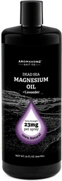 Aromasong Magnésium Spray Lavande - Extra Strength (23mg dans chaque Spritz) 32 Oz Recharge bouteille, naturel et pur Magnésium Spray huile - Fabriqué aux États-Unis - pour le désagrément des jambes et favorise un sommeil calme