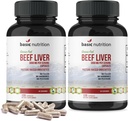 Pasture Raised Grass Fed Grass Finished Beef Liver Capsules | 3000mg Serving | 100% Hormone Free Desiccated, Undefatted Beef Liver with No Fillers, Non-GMO, Pesticide Free, Gluten-Free