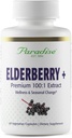 Herbes paradisiaques Elderberry avec extrait de zinc, soutient les défenses naturelles du corps, Super Potent, Ultra Pure, végétalien, non OGM, sans gluten, 60 capsules végétariennes