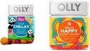 OLLY Kids Chillax, Magnesium Gummies Plus L-Theanine, Lemon Balm & Hello Happy Gummy Worms, Mood Balance Support, Vitamin D, Saffron, Adult Chewable Supplement, Tropical Zing - 60 Count
