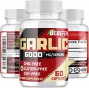 BEBEFEN Garlic Supplements - Garlic Extract Capsules for Digestive System, Immune Health & Overall Well-Being - Vegetarian, Non-GMO