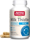 Jarrow Formulas Milk Thistle 150 mg with 30:1 Standardized Silymarin Extract, Dietary Supplement for Liver Function Support, 200 Veggie Capsules, 66-200 Day Supply